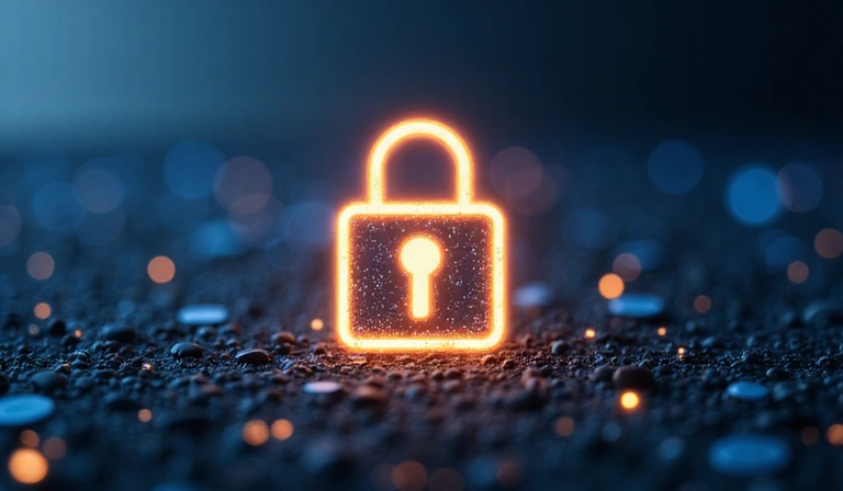 A lock icon representing data security and privacy.